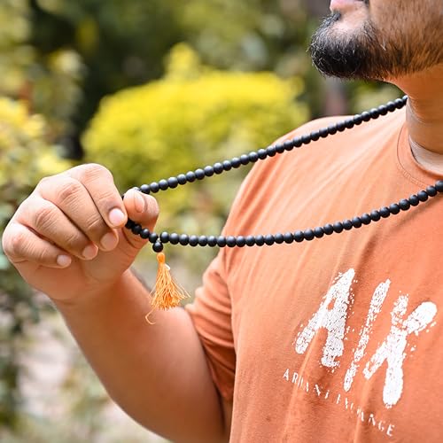 HindCraft Karungali Mala 108 Beads | Natural Ebony Wood Jap Mala for Meditation & Prayer | Unisex Spiritual Necklace for Men & Women - Image 5