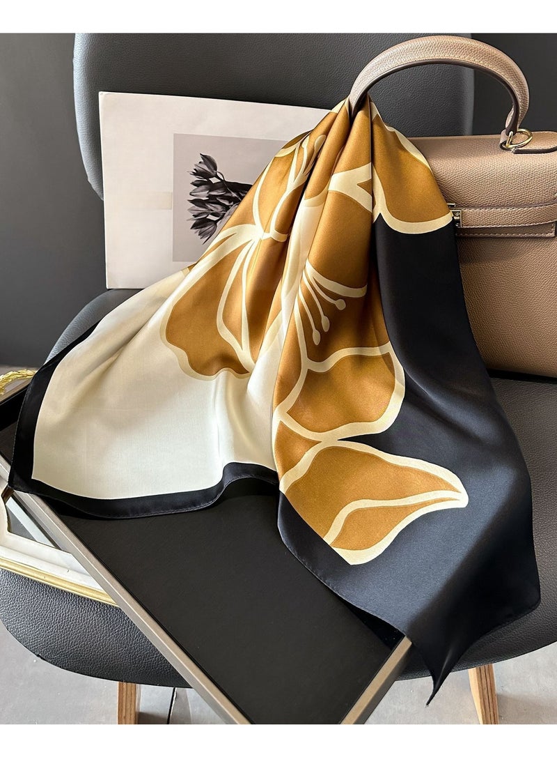 Generic Women's Mulberry Silk Striped Silk Scarf  - Image 1
