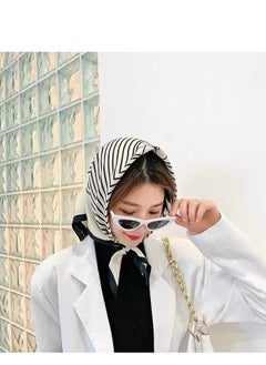 Generic Women's Mulberry Silk Striped Silk Scarf  - Image 3