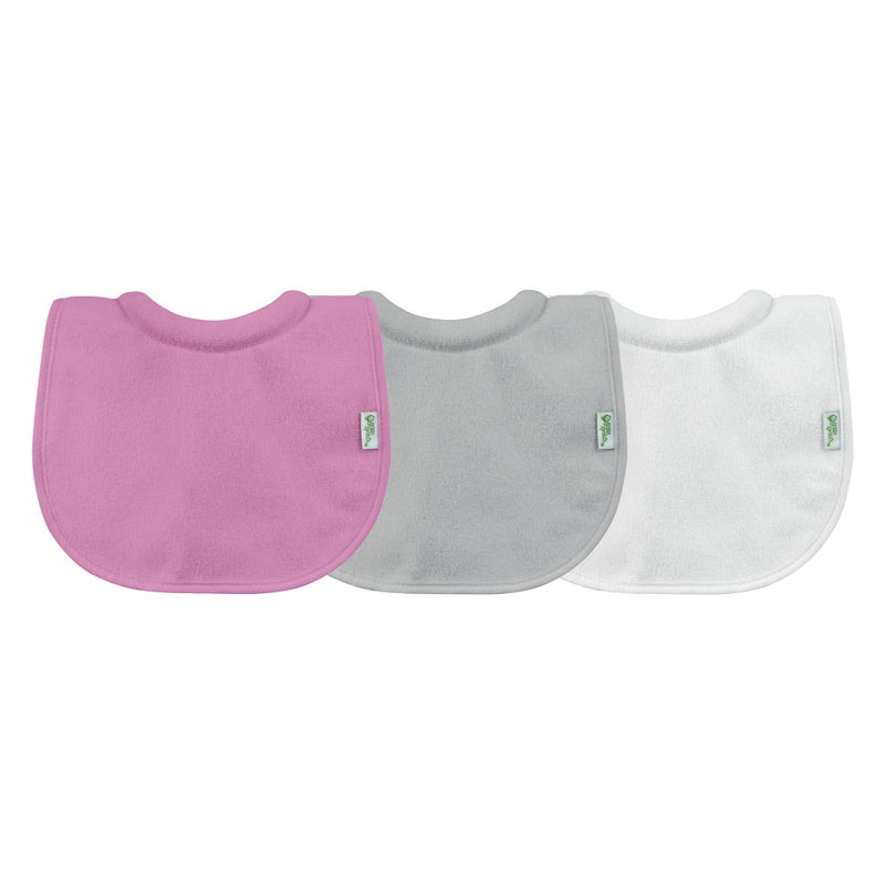 green sprouts Stay-dry Milk Catcher Bibs (3 Pack) | Collar absorbs milk to prevent rashes | Waterproof inner layer, Absorbent terry cotton, Machine washable - Image 2