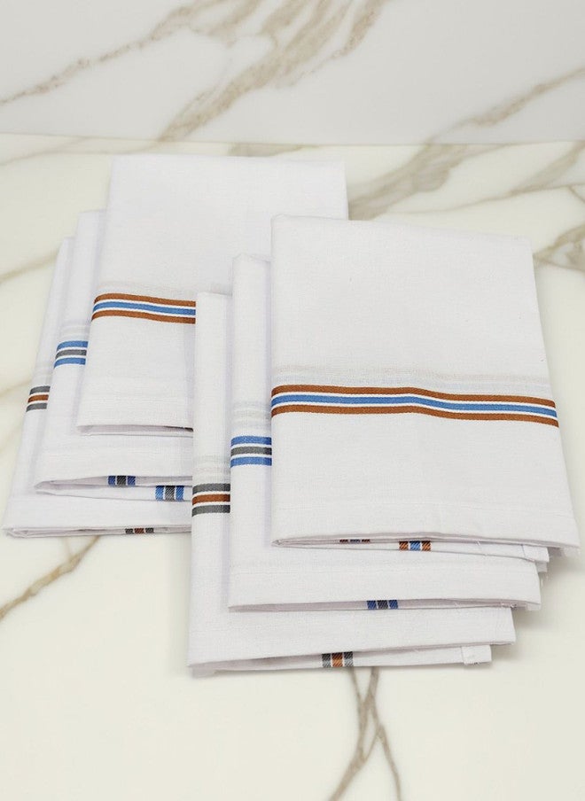 FIMS طقم من 6 مناديل قطنية 100% ناعمة مخططة مميزة - Image 1