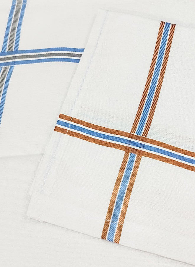 FIMS طقم من 6 مناديل قطنية 100% ناعمة مخططة مميزة - Image 3