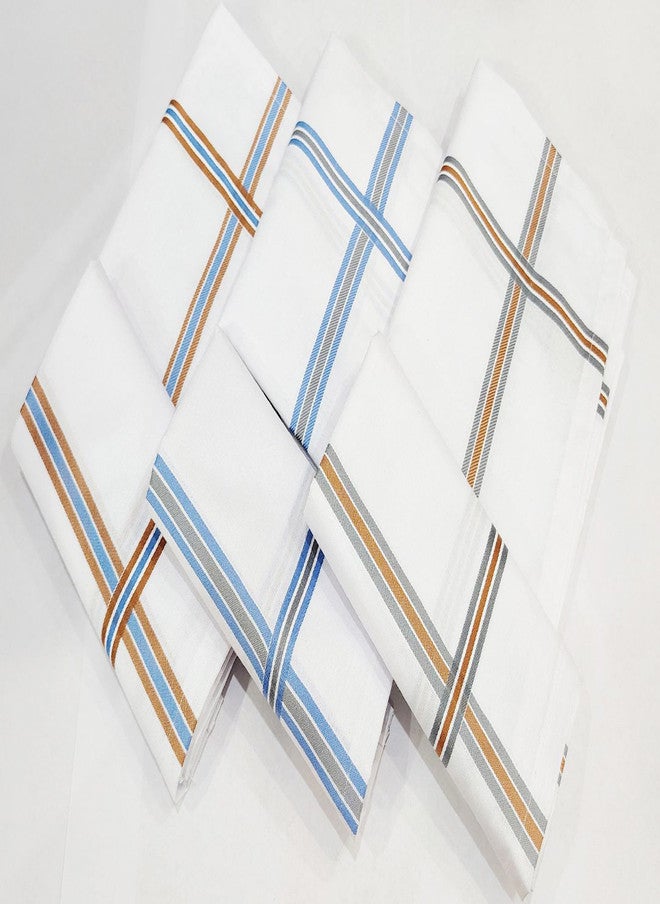 FIMS طقم من 6 مناديل قطنية 100% ناعمة مخططة مميزة - Image 2