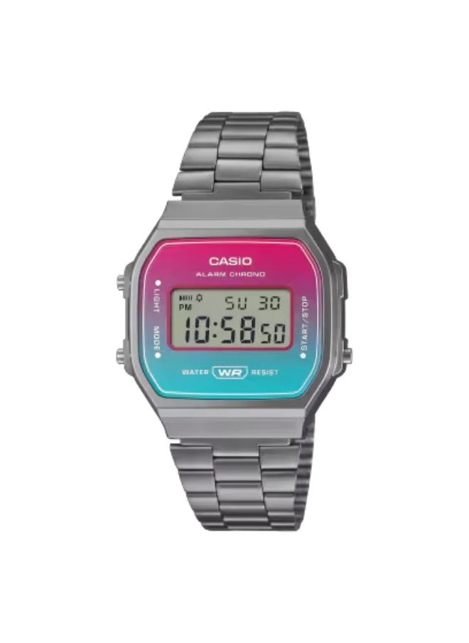 كاسيو Unisex Stainless Steel Digital Watch A168WERB-2ADF - 36.3 mm
