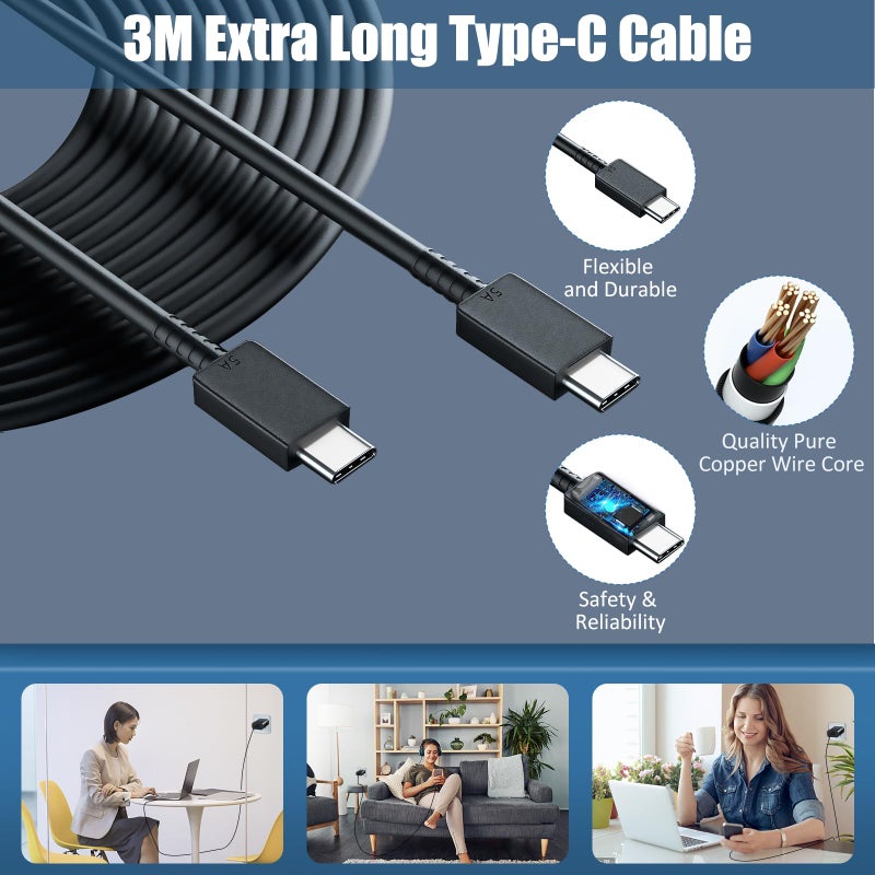 DiHines USB C Charger for Samsung Fast Charger USB C Plug & Cable 3M Long 25W Type C Super Fast Phone Charging Android Adaptor UK 2-Pack for Galaxy S26/S25 Ultra/S24/S23/S22/S21/A56/A55/A36/A17/A16/Note 20/10 - Image 4