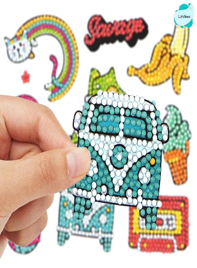 LitVibes DIY Diamond Painting 5D Stickers,Mosaic Diamond Stickers Art and Craft kit for Kids & Children - (Savage Designs) - Image 3