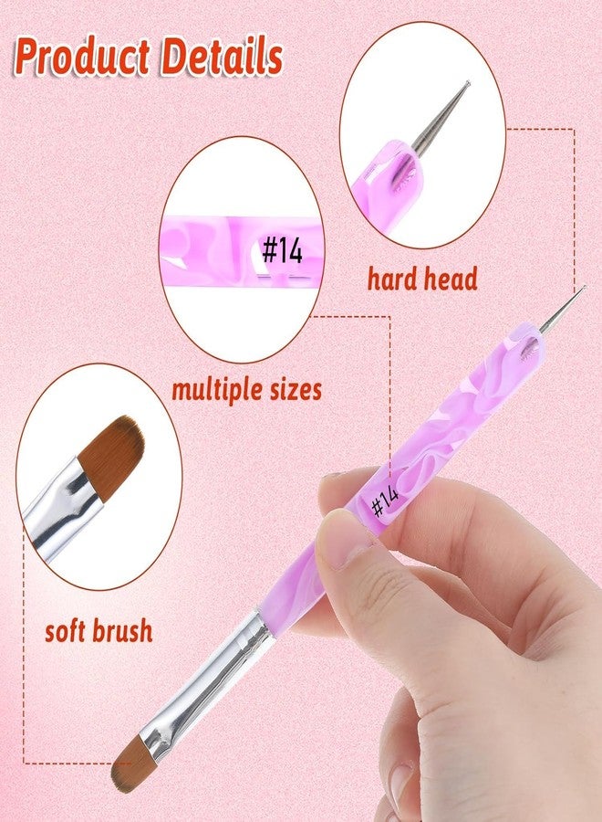 Ruby Face Rubyface 3 Pcs Double Ended Liner Brush for Nails Gel French Manicure Brush Nail Dotting Tool Professional Manicure Tool for Manicure Cuticle Clean Up Nail Art Design 12#, 14#, 16# - Image 5
