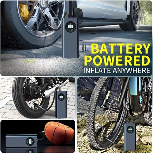 US1984 Car Tyre Inflator, Rechargeable Portable Air Compressor, 2X Fast Inflation, Cordless and Accurate Tire Pressure with digital display, 150PSI Auto Shut Off Air Pump for Car, Bike, Cycle, Ball - Image 2