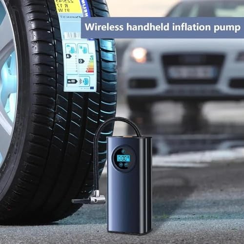 US1984 Car Tyre Inflator, Rechargeable Portable Air Compressor, 2X Fast Inflation, Cordless and Accurate Tire Pressure with digital display, 150PSI Auto Shut Off Air Pump for Car, Bike, Cycle, Ball - Image 4