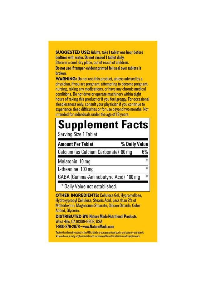 Nature Made - Wellblends Sleep Longer, Melatonin 10mg, L theanine 100 mg, and GABA 100mg, Sleep Supplement, 35 Tri-Layer Tablets - Image 1