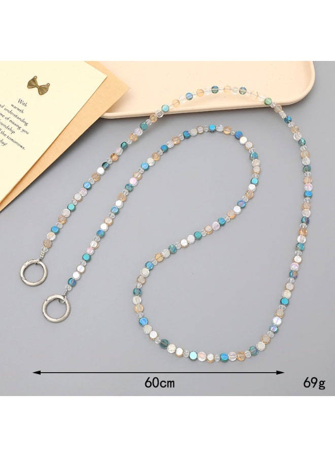 NIBEMINENT Phone Charm/ Chain Strap for Women Girls,K3737 Hand Strung Pearls Cell Phone Case Lanyard Wrist Strap