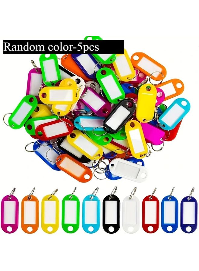 5 Pcs Colorful Plastic Keychain Labels Durable PP Material Random Color For Luggage Hotel And Office Organization Luggage Tags Hotel Room Labels Playful Design Smooth Texture - Image 2
