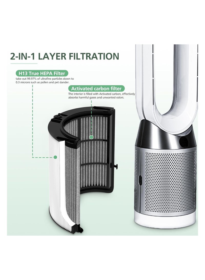 M.A&F's 2-IN-1 Filter Replacement for Dyson PH01 HP07 HP10 TP07 TP10 TP09 HP09 HP06 TP06 Air Purifier 360 Combi Glass Pure Cool Hot Humidify Fan, 2-IN-1 HEPA + Carbon Filter (Upgraded), Black,2 Pack - Image 4