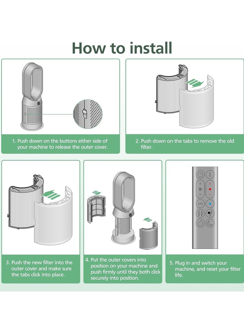 M.A&F's 2-IN-1 Filter Replacement for Dyson PH01 HP07 HP10 TP07 TP10 TP09 HP09 HP06 TP06 Air Purifier 360 Combi Glass Pure Cool Hot Humidify Fan, 2-IN-1 HEPA + Carbon Filter (Upgraded), Black,2 Pack - Image 5