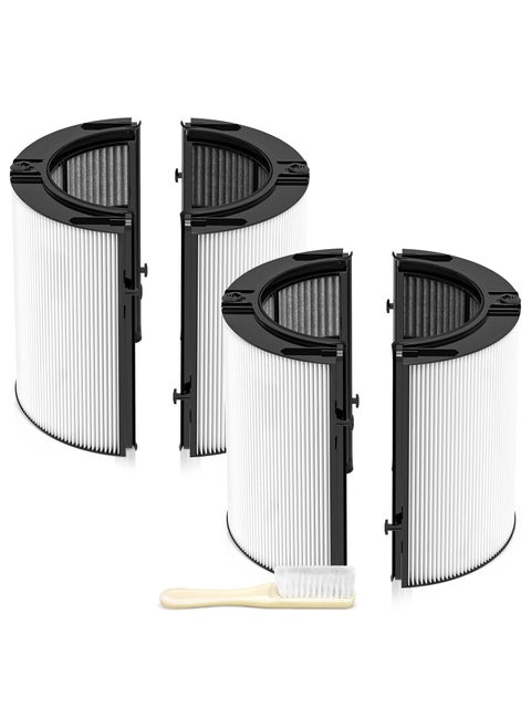 2-IN-1 Filter Replacement for Dyson PH01 HP07 HP10 TP07 TP10 TP09 HP09 HP06 TP06 Air Purifier 360 Combi Glass Pure Cool Hot Humidify Fan, 2-IN-1 HEPA + Carbon Filter (Upgraded), Black,2 Pack
