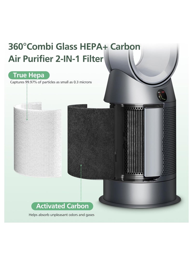 Generic - 2-IN-1 Filter Replacement for Dyson PH01 HP07 HP10 TP07 TP10 TP09 HP09 HP06 TP06 Air Purifier 360 Combi Glass Pure Cool Hot Humidify Fan, 2-IN-1 HEPA + Carbon Filter (Upgraded), Black,2 Pack - Image 1