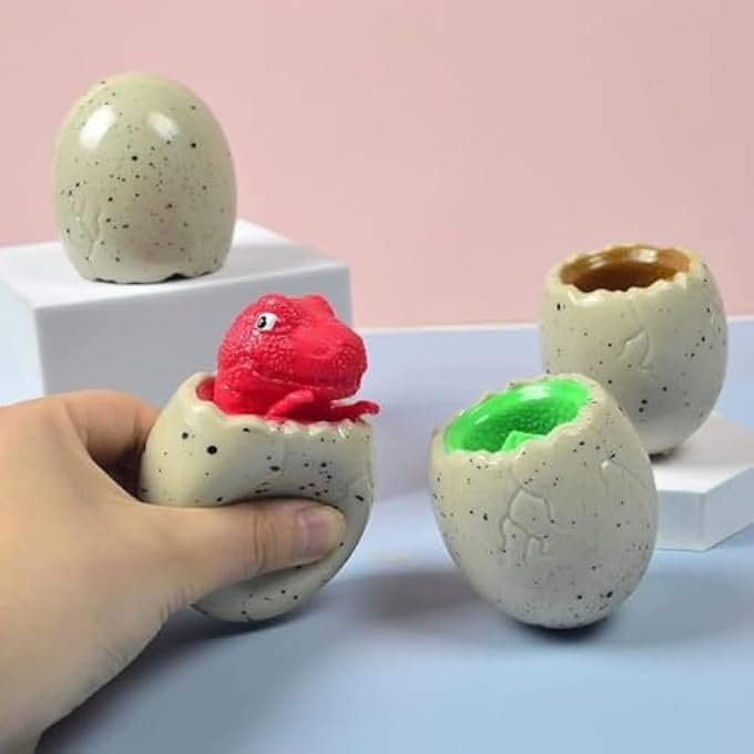 Tazweeq Squeeze Toys, Decompression Colorful Dinosaur Pop Out Eggs, Squishes Toy, Sensory Fidget Toys, Stress Relief for Kids & Adult Tricky Funny Novelty Toy(3 PCS) - Image 4