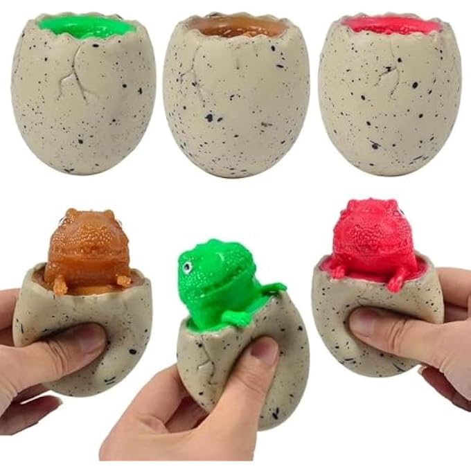 Tazweeq Squeeze Toys, Decompression Colorful Dinosaur Pop Out Eggs, Squishes Toy, Sensory Fidget Toys, Stress Relief for Kids & Adult Tricky Funny Novelty Toy(3 PCS) - Image 1