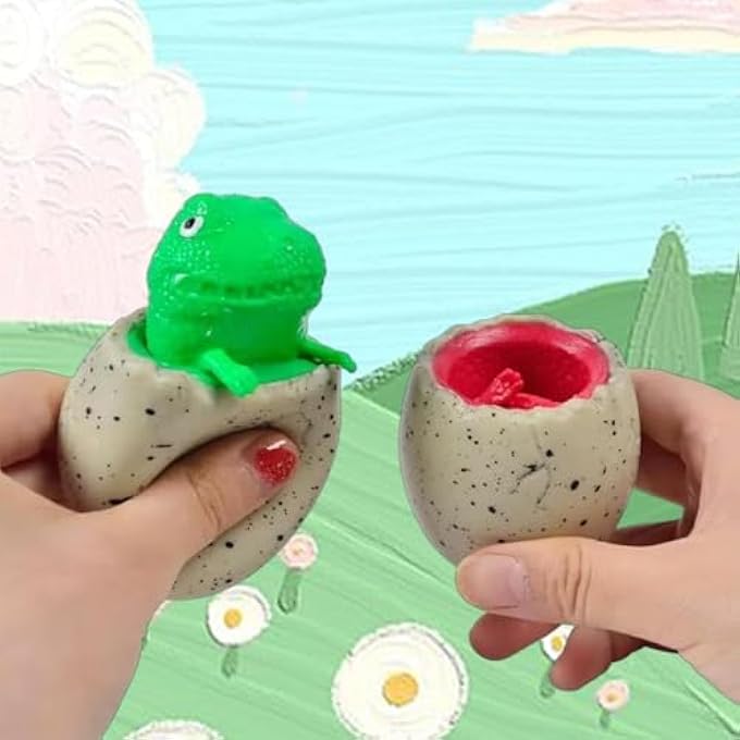 Tazweeq Squeeze Toys, Decompression Colorful Dinosaur Pop Out Eggs, Squishes Toy, Sensory Fidget Toys, Stress Relief for Kids & Adult Tricky Funny Novelty Toy(3 PCS) - Image 3
