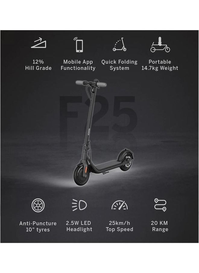 SEGWAY - Segway Ninebot KickScooter F25E | Smart Electric Scooter Lightweight and Maximum Speed up to 25 km/h | Range up to 25 km Stylish and Unique KickScooter - Image 1