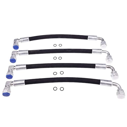 JZGRDN 4PCS Hydraulic Hose AW29374 Compatible with John Deere D120 H120 H130 H160 H165 120E 120R 200X 200CX 210 300 300X 300CX 300E 300R 400E 400X 400CX 410 419 420 430 512 Front Loaders - Image 1
