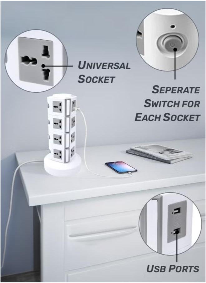 Generic - 4 Layers Tower Extension 2.5M Cord Socket - Image 1