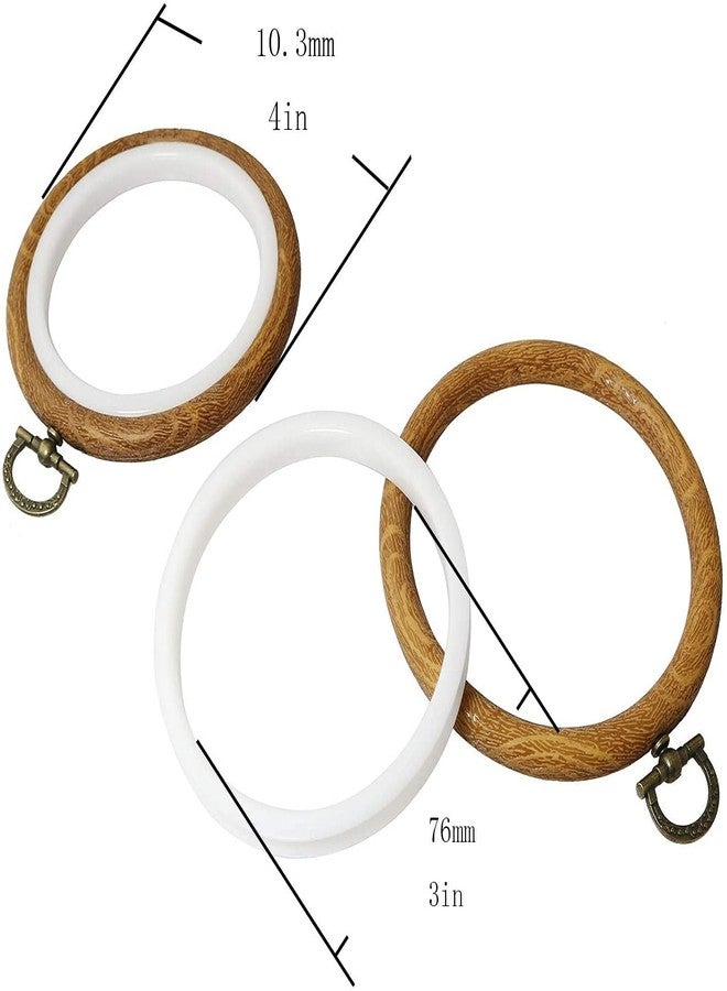Longdex Embroidery Hoop Ring 2PCS 4 Inch Round Embroidery Hoop Cross Stitch Display Circle Frames for Sewing and Ornaments - Image 4