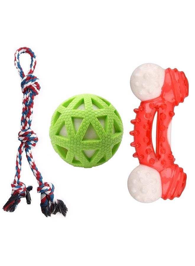 إيميلي بيتس لعبة مضغ متينة لجلب الأشياء أثناء التسنين، حبل لمضغ الكلاب للكلاب الصغيرة والمتوسطة الحجم (عبوة من 3 قطع، قد يختلف اللون) - Image 1