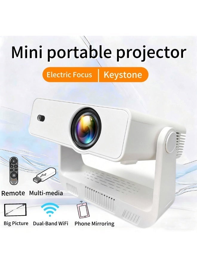 YT C880 Mini Projector with 4K Support, Android 14, WiFi6, 5G Smart Portable Projector with Electric Focus & Keystone, Rotatable Stand, Short Throw Home & Outdoor Movie Projector Compatible with TV Stick, Phone & Laptop - Image 2