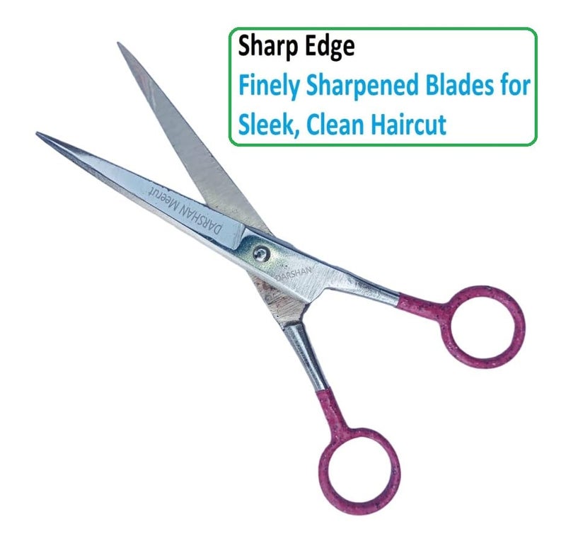 Generic Barber Hair Cutting Scissor 6 inch Professional Barber Hair Cutting Scissors for Beard and Mustache Styling Trimming  - Image 2