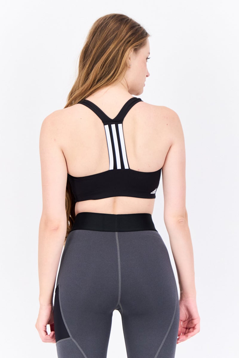 Adidas Women Brand Logo Sports Bra, Black - Image 3