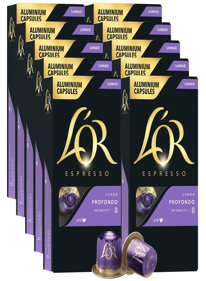 L'OR Espresso Capsules, 100 Count Profondo Lungo, Single-Serve Aluminum Coffee Capsules Compatible with the L'OR BARISTA System & *Nespresso Original Machines - Image 1