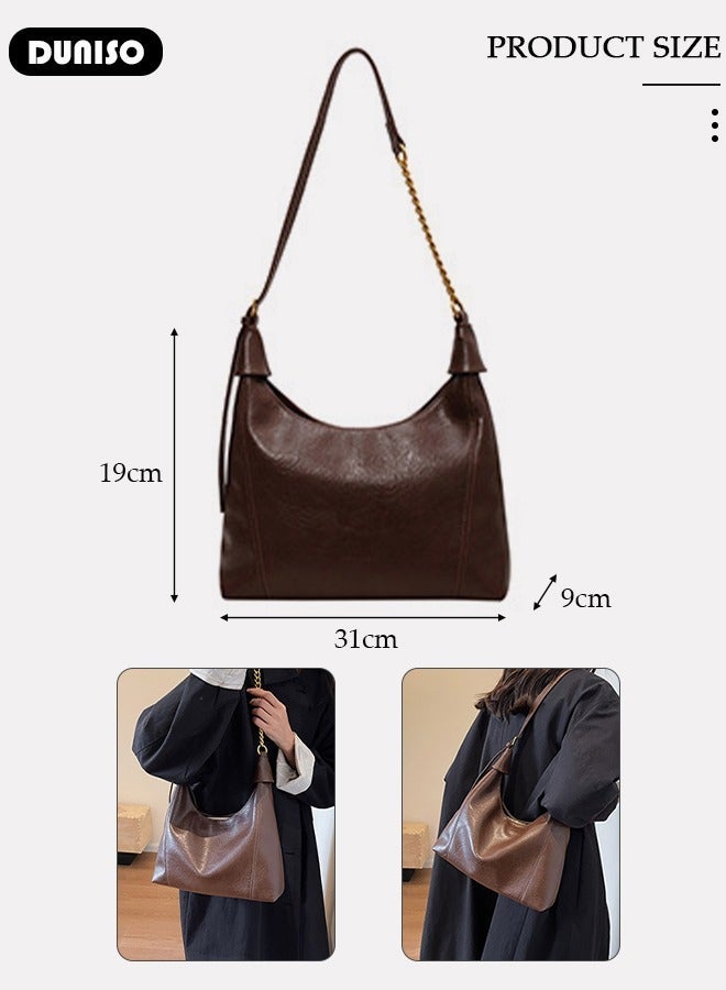 DUNISO Handbags for Women PU Leather Crossbody Bag Shoulder Bag for Adjustable Shoulder Strap Large Capacity Portable Satchel Fashion Shoulder Bag for Ladies - Image 2