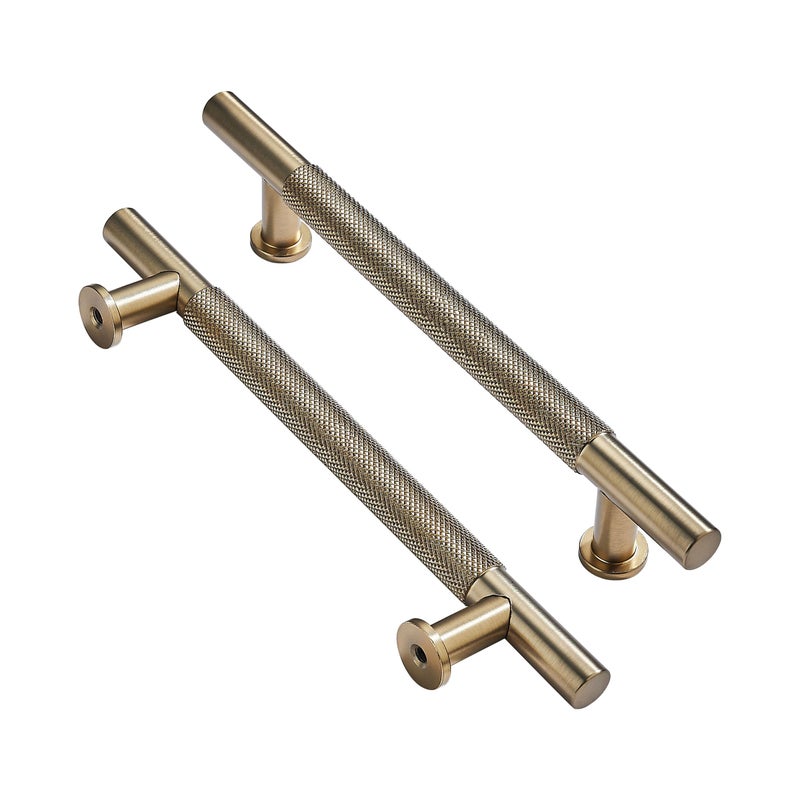 khtumeware 10 Pack 8 Inch203mm Drawer Handles Knurled Brushed Brass Cabinet Pulls Drawer Pulls Kitchen Hardware Kitchen Handles for Cabinets Cupboard Handles - Image 2