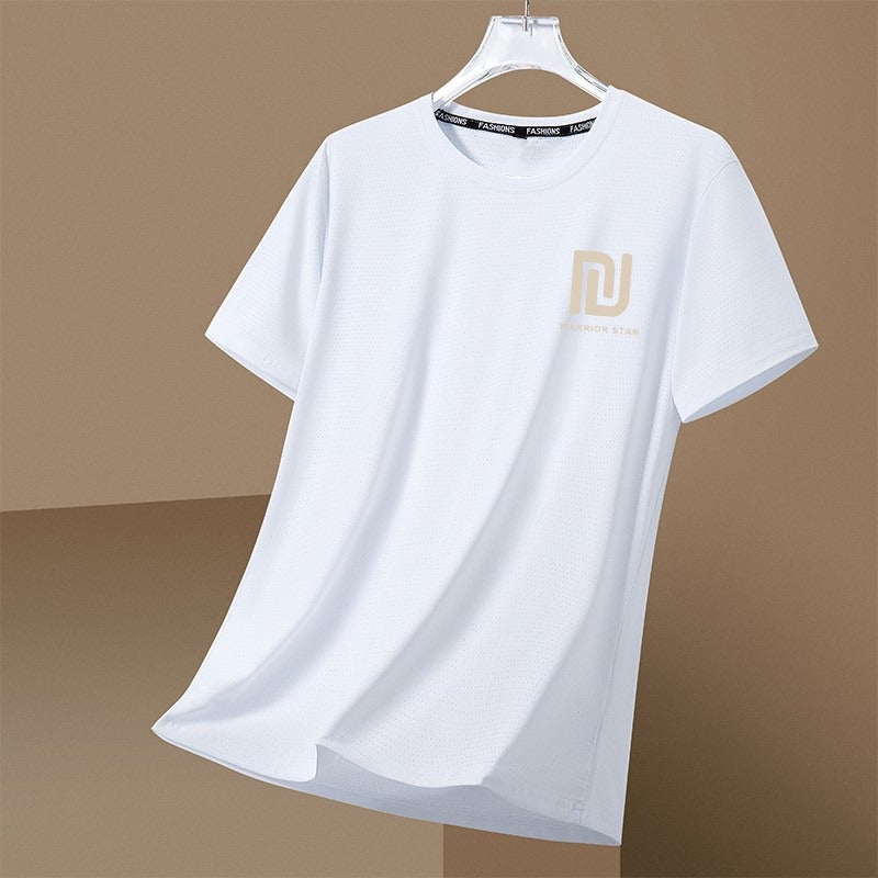 Ice Silk Men'S T-Shirt Men'S Quick-Drying Short-Sleeved Loose Sweat-Wicking Casual Cool T-Shirt - Image 1