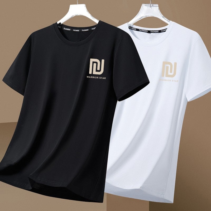 Ice Silk Men'S T-Shirt Men'S Quick-Drying Short-Sleeved Loose Sweat-Wicking Casual Cool T-Shirt - Image 2