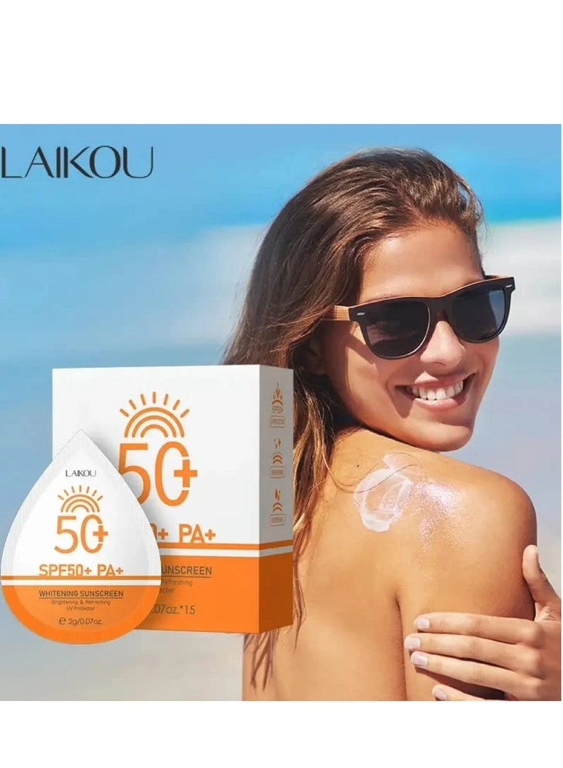 لايكو كريم واقي من أشعة الشمس للتبييض من الأشعة فوق البنفسجية للوجه والجسم 15قطعة 2ج +SPF50+ PA  - Image 1