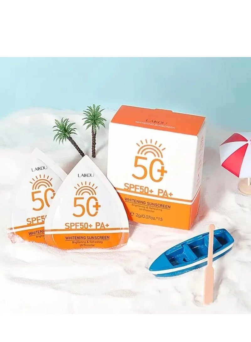 لايكو كريم واقي من أشعة الشمس للتبييض من الأشعة فوق البنفسجية للوجه والجسم 15قطعة 2ج +SPF50+ PA  - Image 2