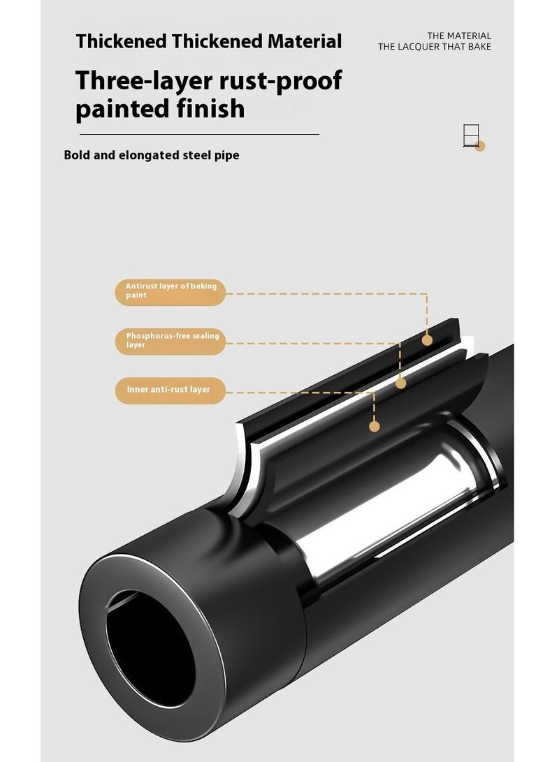 SISGL Double Rod Clothing Garment Rack Double Level Clothing Rack Clothes Rack Large Load Capacity Metal Clothing Rack Heavy-Duty Garment Hanger With Shoe Shelf & Anti-Slip Corner Adjustable Feet For Bedroom Hanging Clothes - Image 5