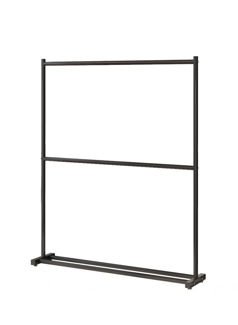 SISGL Double Rod Clothing Garment Rack Double Level Clothing Rack Clothes Rack Large Load Capacity Metal Clothing Rack Heavy-Duty Garment Hanger With Shoe Shelf & Anti-Slip Corner Adjustable Feet For Bedroom Hanging Clothes - Image 1