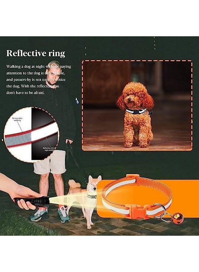 طوقان عاكسان فائق النعومة للكلاب مع جرس - طوق تعريف عاكس قابل للتعديل من النايلون للحيوانات الأليفة حديثي الولادة والجراء والكلاب الصغيرة - Image 4