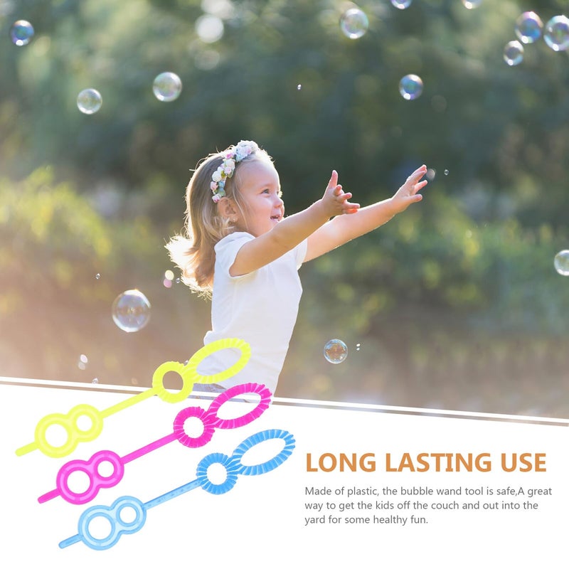 Bubble Blower Wand Kit 100 Pieces Plastic Outdoor Toys Random Color Gift for Kids - Image 5