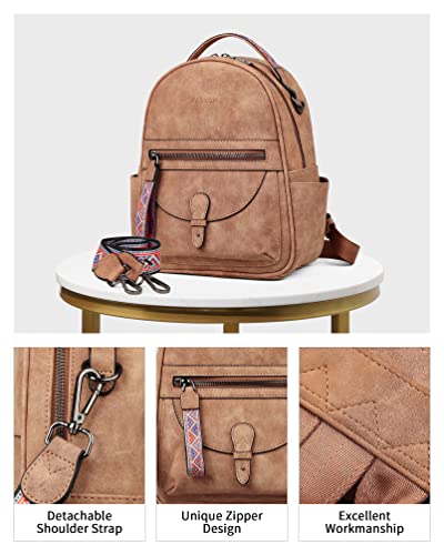 FADEON Mini Backpack Purse for Women, Designer Leather Cute Roomly Small Backpacks, Ladies Shoulder Backpack Fashion Handbag - Image 5