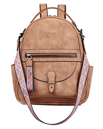 FADEON Mini Backpack Purse for Women, Designer Leather Cute Roomly Small Backpacks, Ladies Shoulder Backpack Fashion Handbag - Image 1