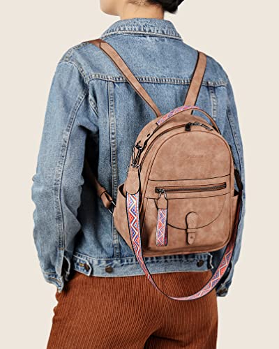 FADEON Mini Backpack Purse for Women, Designer Leather Cute Roomly Small Backpacks, Ladies Shoulder Backpack Fashion Handbag - Image 2