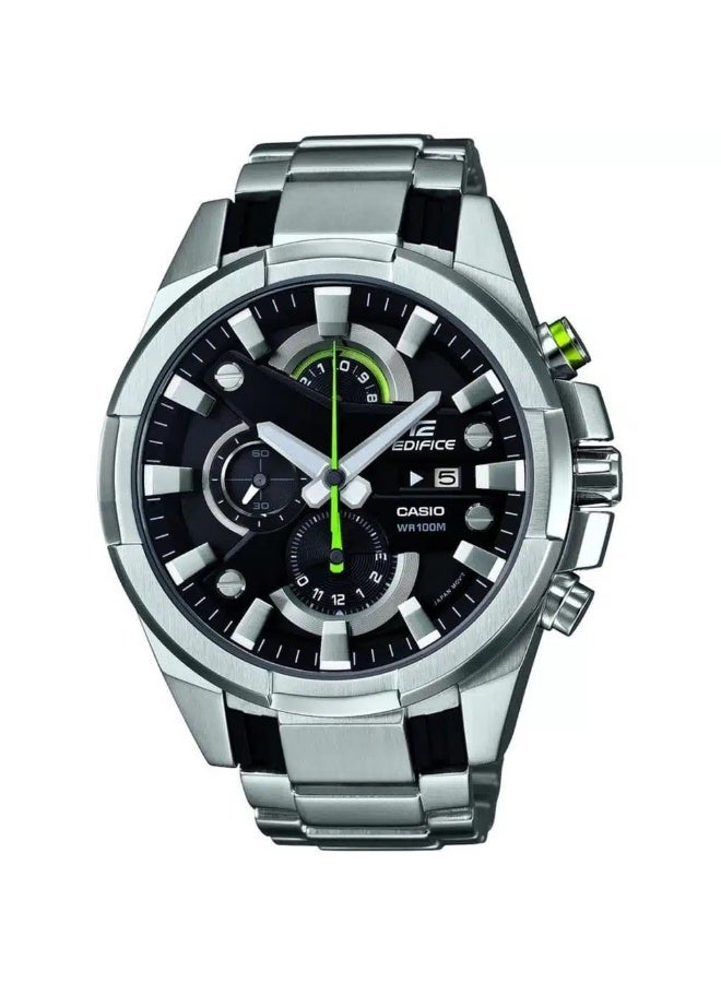 Casio Edifice Chronograph Watch for Men – Black Dial with Silver Stainless Steel Strap (EFR-540D-1AVUEF)
