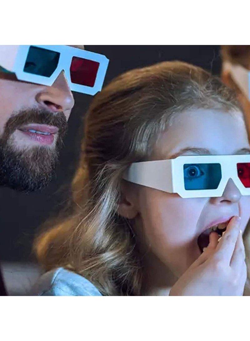 Children's 3D DIY Paper Glasses (White/Red/Blue 10 Pieces) - Image 2