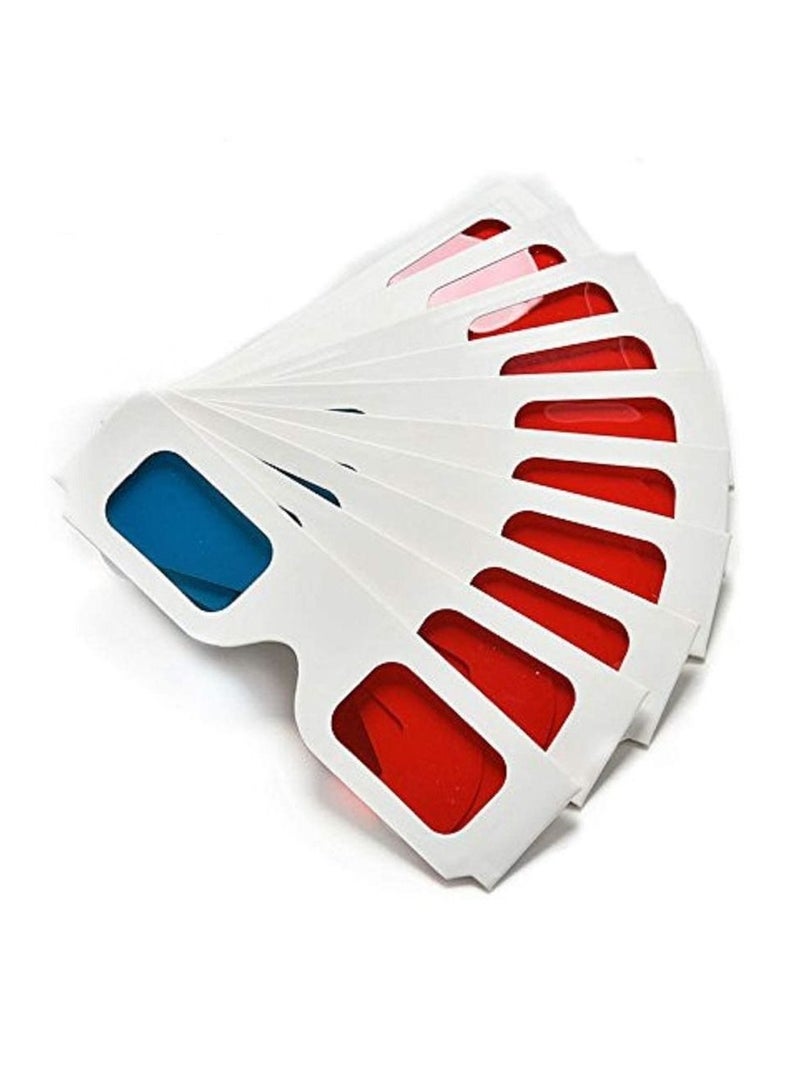 Children's 3D DIY Paper Glasses (White/Red/Blue 10 Pieces) - Image 4