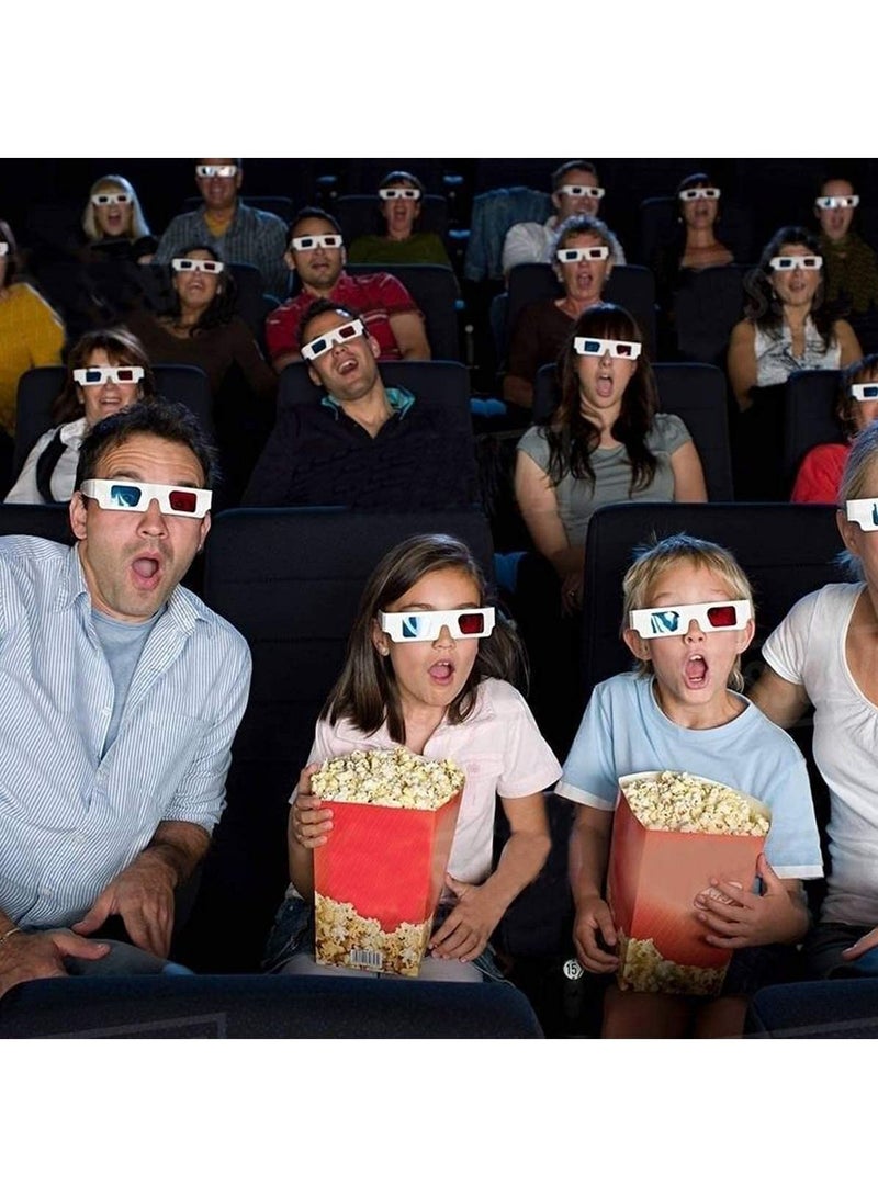 Children's 3D DIY Paper Glasses (White/Red/Blue 10 Pieces) - Image 3