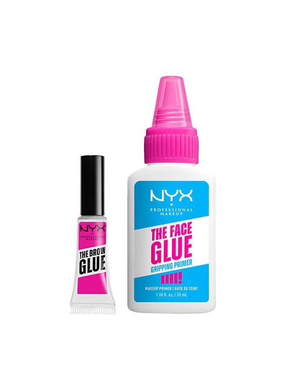 نيكس مكياج المحترفين نيكس مكياج المحترفين | جل الحواجب ذا براو جلو 01 (جل شفاف للحواجب) + برايمر فيس جلو (برايمر مرطّب للوجه) – عبوة من 2